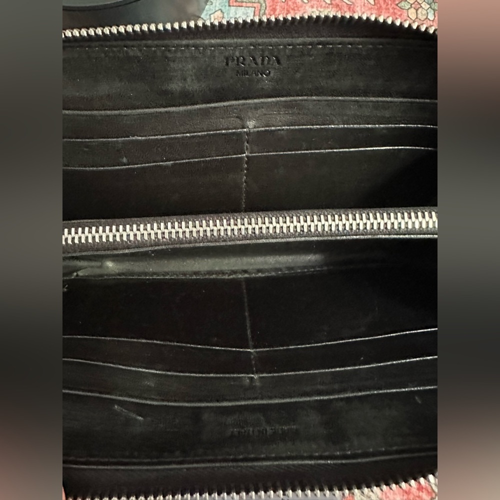 Prada (+ authenticity card) Black Leather Wallet with Box COA - Picture 5 of 6